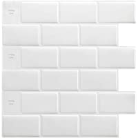 Art3d - Azulejos para cocina estilo «pegar y despegar» (30 x 30 cm)- blanco